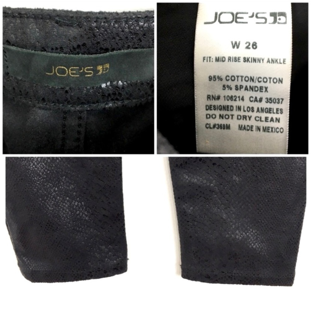 JOE’S Jeans Mid Rise Skinny Ankle Snakeskin Jeans in Black Size 26 - Picture 6 of 7